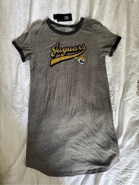NFL Jacksonville Jaguars Gray and Black Ringer Tee Dress